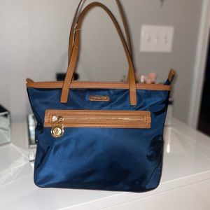 Mikael Kors Navy Nylon Tote
